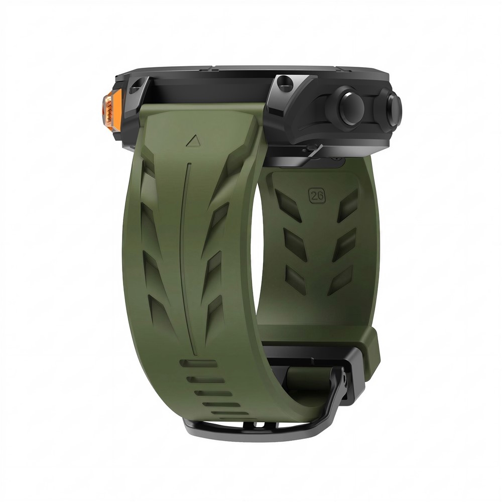 Groove szilikon szíj, 26 mm, Garmin Fenix 8 Pro 51 mm/Fenix 8 51 mm modellekhez – zöld
