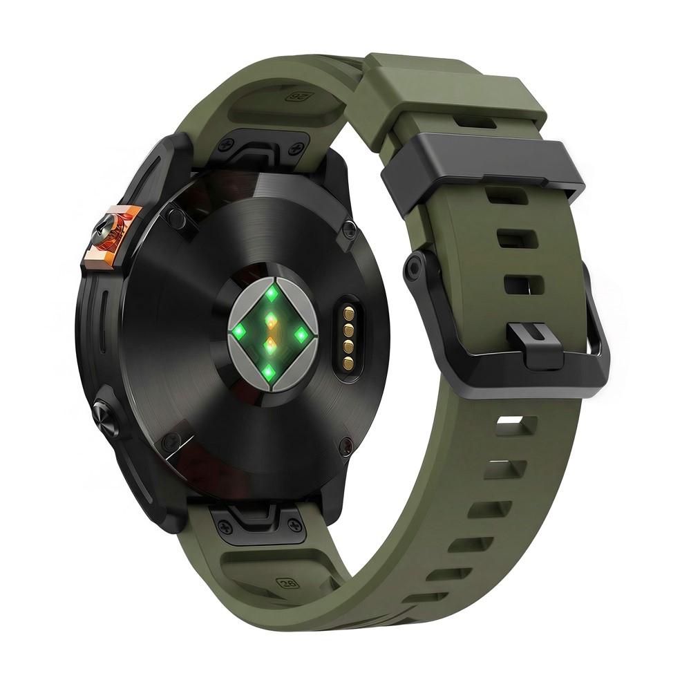 Groove szilikon szíj, 26 mm, Garmin Fenix 8 Pro 51 mm/Fenix 8 51 mm modellekhez – zöld