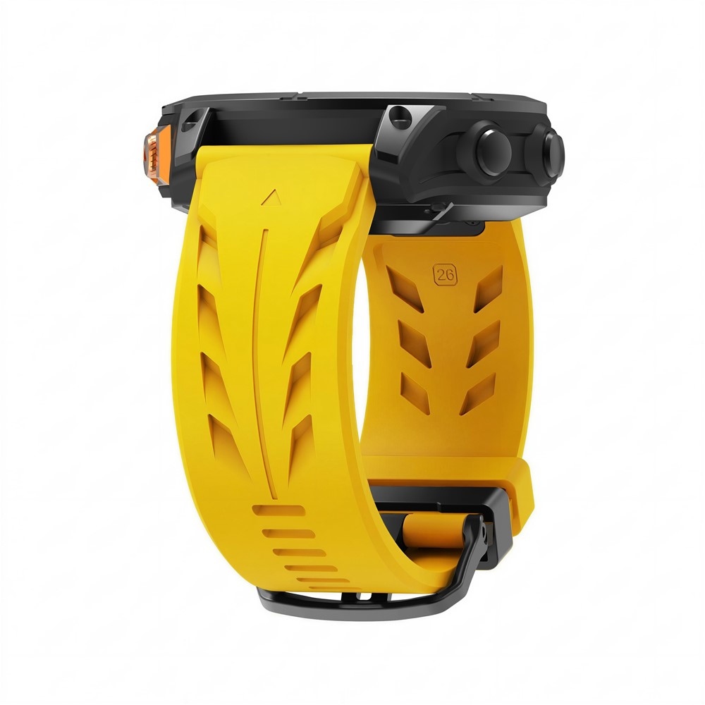Groove szilikon szíj, 26 mm, Garmin Fenix 8 Pro 51 mm/Fenix 8 51 mm modellekhez – sárga