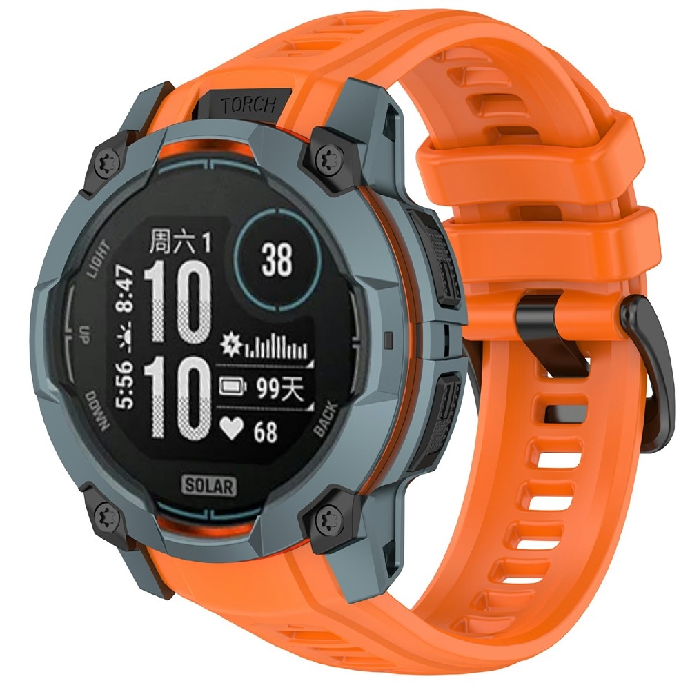 Groove szilikon karkötő a Garmin Instinct 3 45 mm/3 Solar 45 mm modellekhez – narancssárga