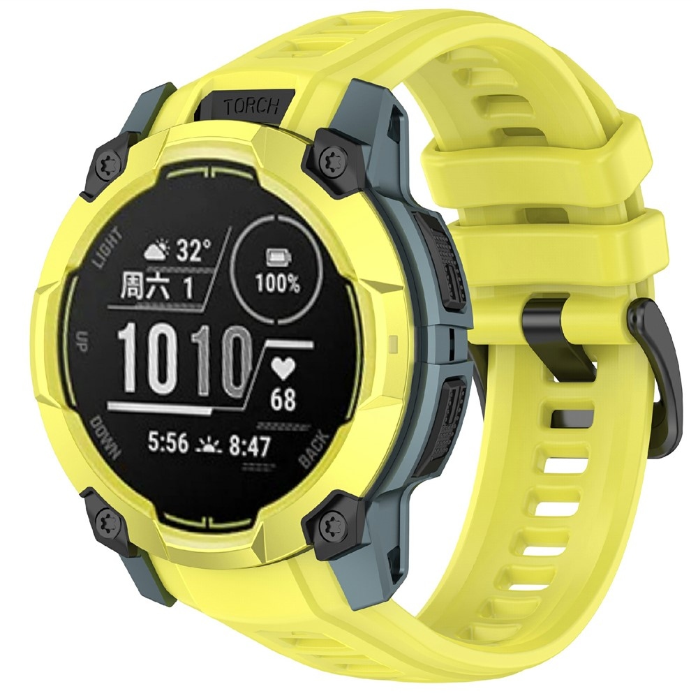 Groove szilikon karkötő a Garmin Instinct 3 45 mm/3 Solar 45 mm modellekhez – sárgászöld