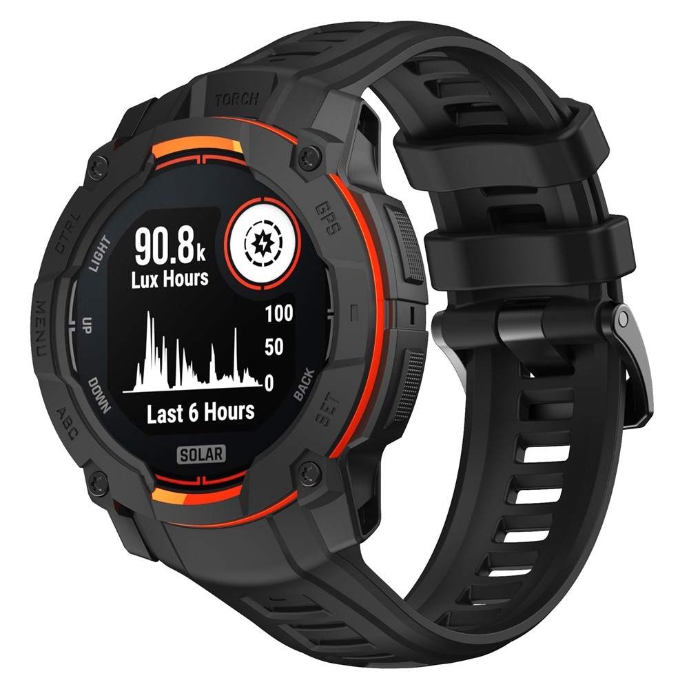 Groove szilikon karkötő a Garmin Instinct 3 50 mm/3 Solar 50 mm modellekhez – fekete