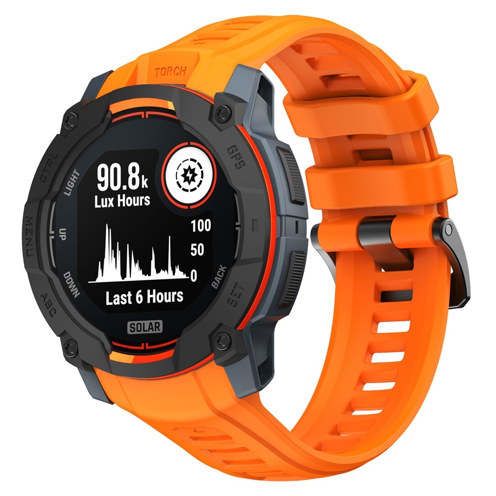 Groove szilikon karkötő a Garmin Instinct 3 50 mm-es és a Solar 50 mm-es modellekhez – narancssárga