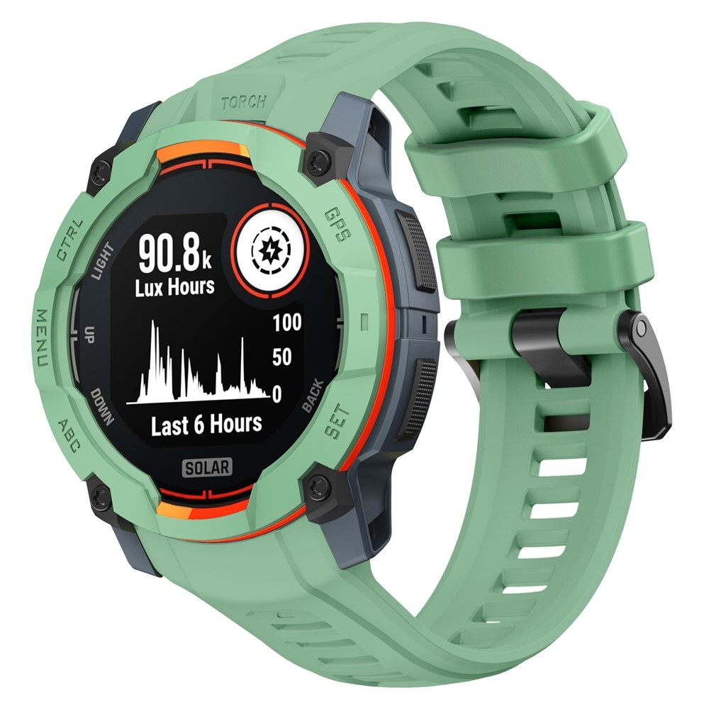 Groove szilikon karkötő a Garmin Instinct 3 50 mm/3 Solar 50 mm modellekhez – zöld