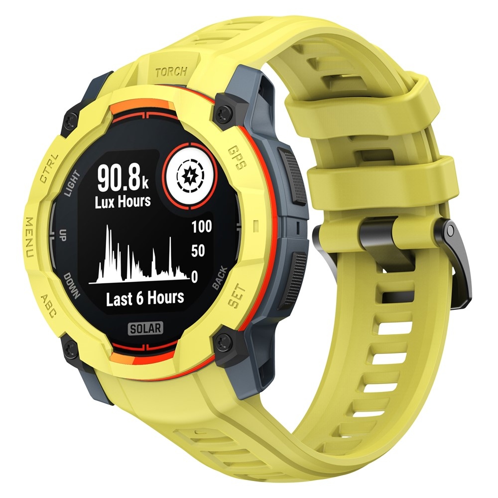 Groove szilikon karkötő a Garmin Instinct 3 50 mm/3 Solar 50 mm modellekhez – sárga