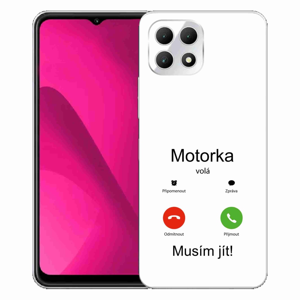 Zselés borítás mmCase a T-Mobile T Phone 2 készülékhez - motoros hívás fehér háttérrel