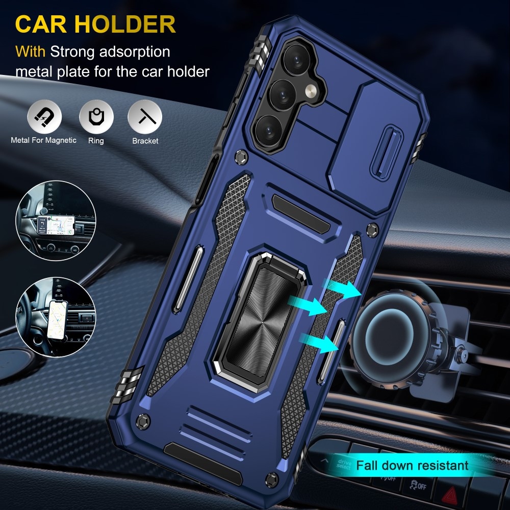 Lencseálló hibrid borítás Samsung Galaxy A15 4G/5G készülékhez - sötétkék