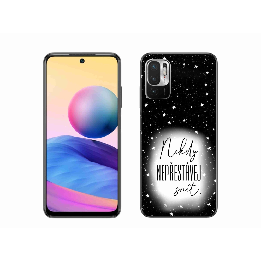 Gél borítás mmCase a Xiaomi Redmi Note 10 5G-hez - idézet 1 fehér és fekete háttérrel