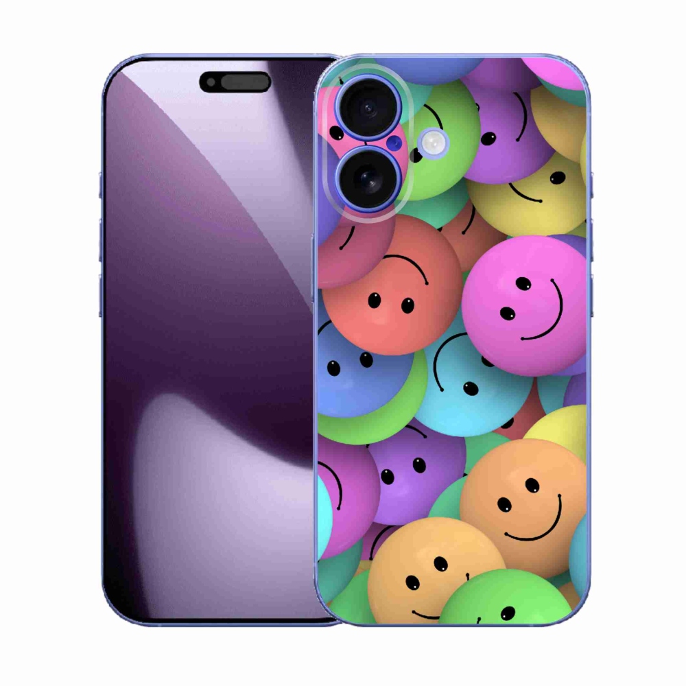 Zselés borító mmCase iPhone 17 készülékhez - színes smiley-k