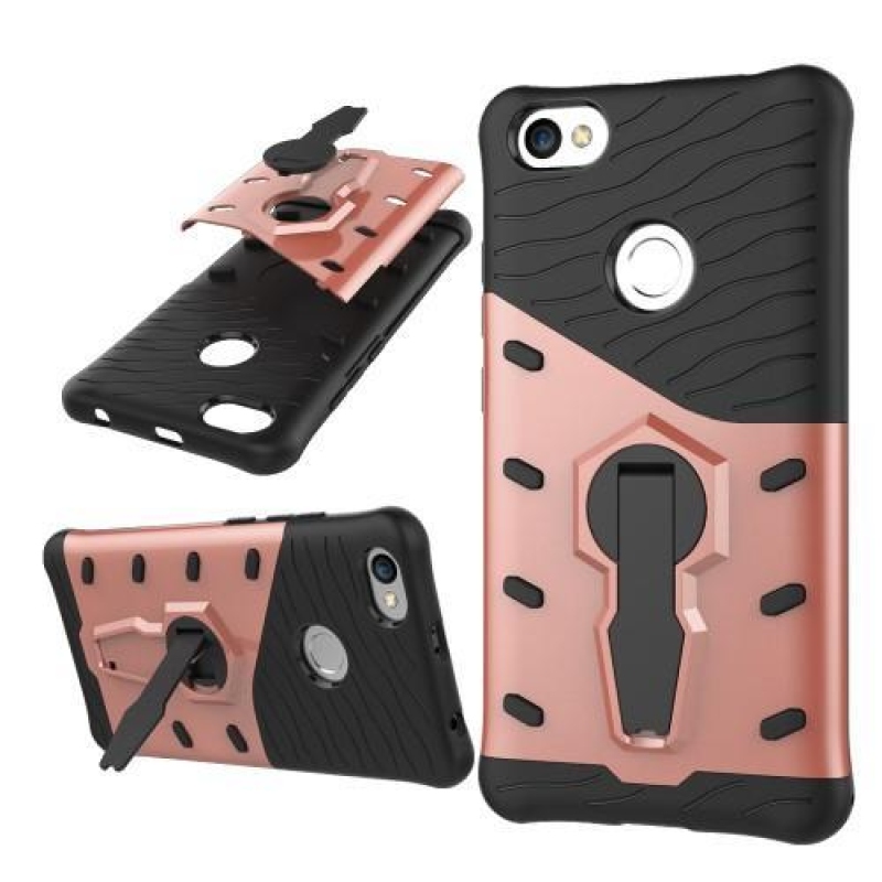 GT tartós tok forgatható állvánnyal Xiaomi Redmi Note 5A Prime-hoz - rózsaarany színű