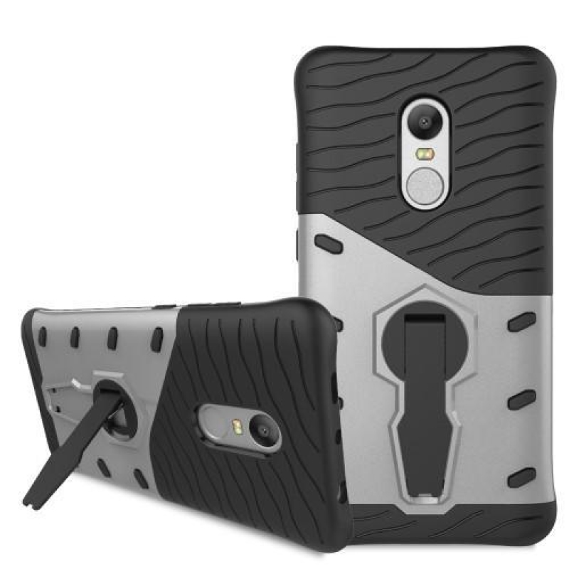 GT tartós tok állvánnyal Xiaomi Redmi Note 4X-hez - ezüst színű