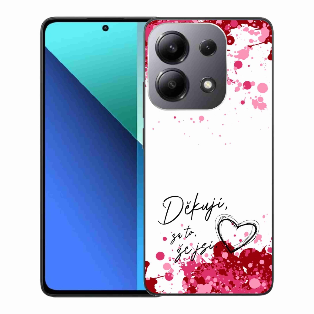 Gél borító mmCase a Xiaomi Redmi Note 13-hoz - love text 2 fehér háttérrel