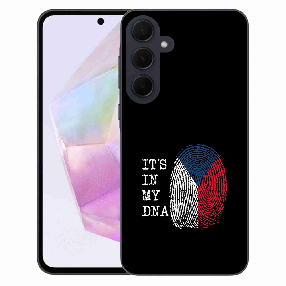 Gél borítás mmCase Samsung Galaxy A35 5G - zászlós ujjlenyomat fekete háttérrel