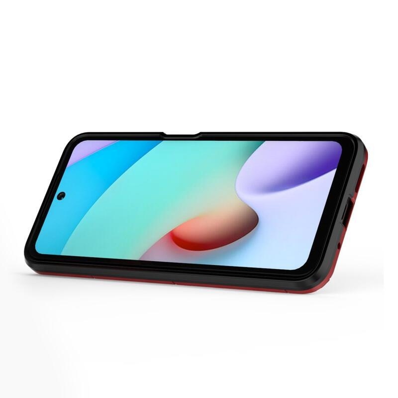 Guard tartós hibrid védőburkolat ujjmarkolattal Xiaomi Redmi 10/Redmi 10 (2022) - piros