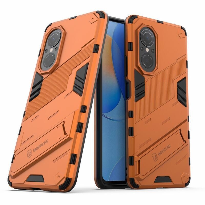 Armory tartós hibrid borító csuklós állvánnyal a Huawei Nova 9 SE-hez - narancssárga