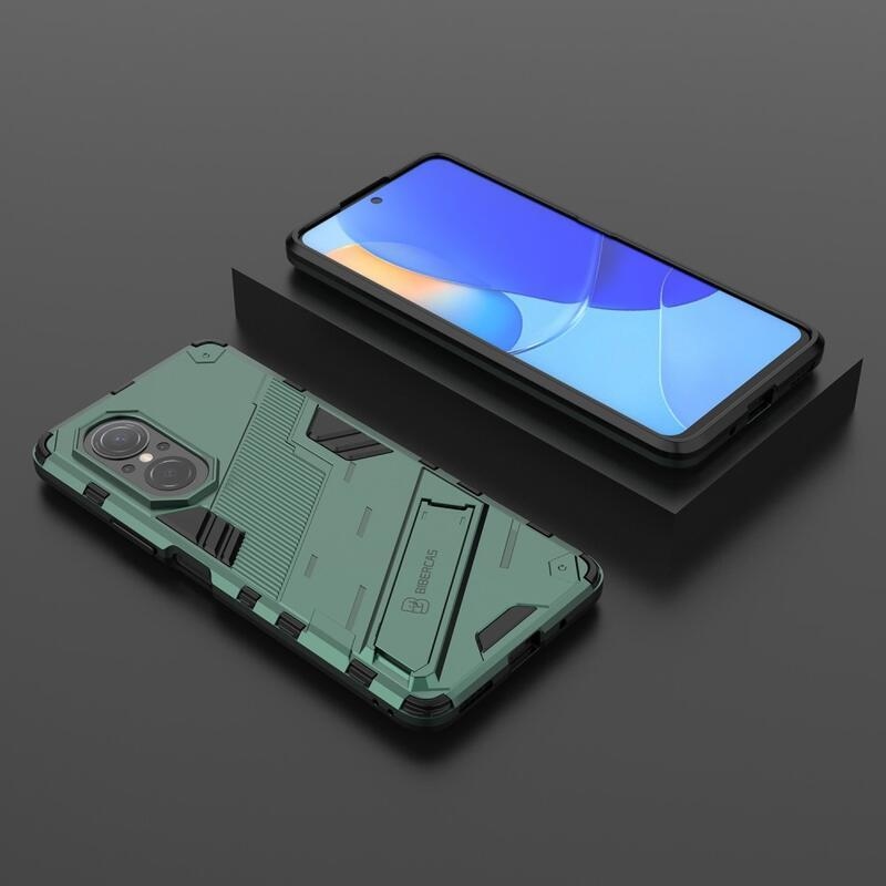 Armory tartós hibrid borító felhajtható állvánnyal a Huawei Nova 9 SE-hez - zöld színű