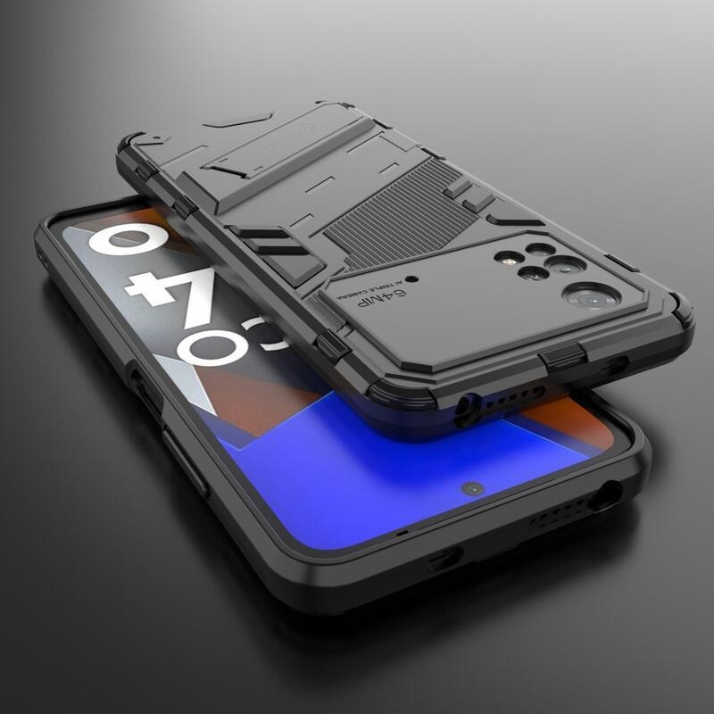 Guard tartós hibrid borító felhajtható állvánnyal a Xiaomi Poco M4 Pro 4G-hez - fekete