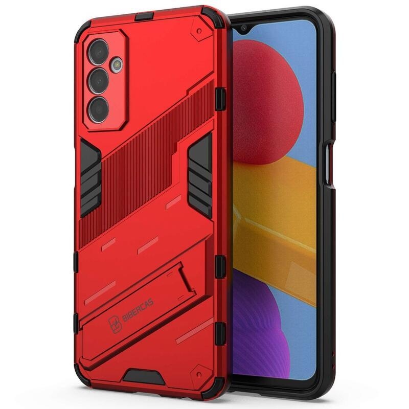 Armory tartós hibrid borító flip állvánnyal Samsung Galaxy M13 4G készülékhez - piros