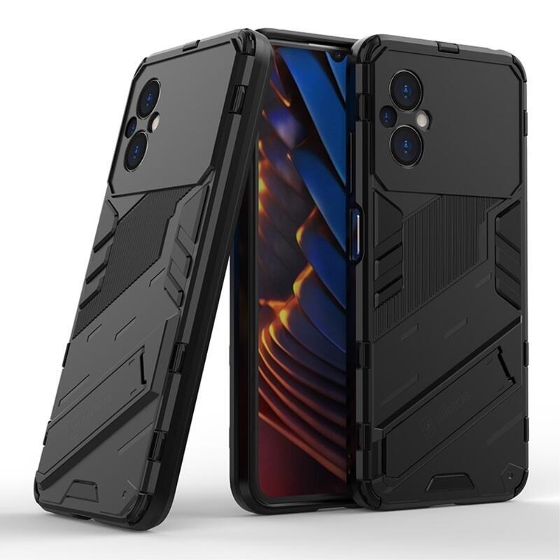 Guard tartós hibrid borító flip állvánnyal a Xiaomi Poco M5 készülékhez - fekete