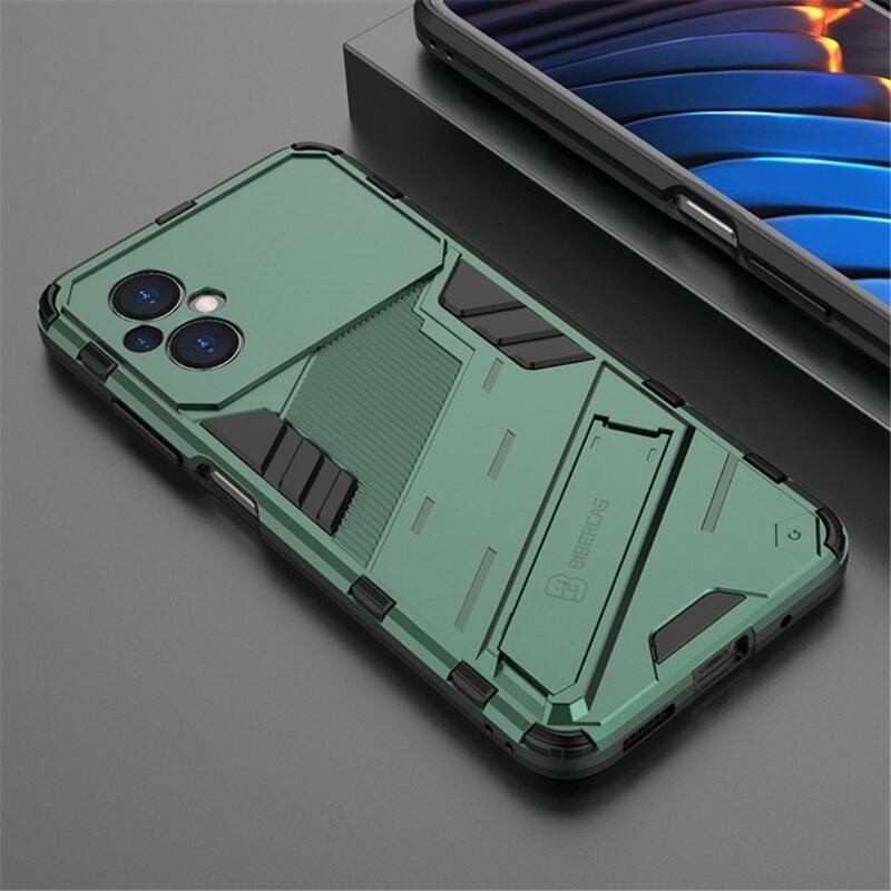 Guard tartós hibrid borító csuklós állvánnyal Xiaomi Poco M5 készülékhez - zöld