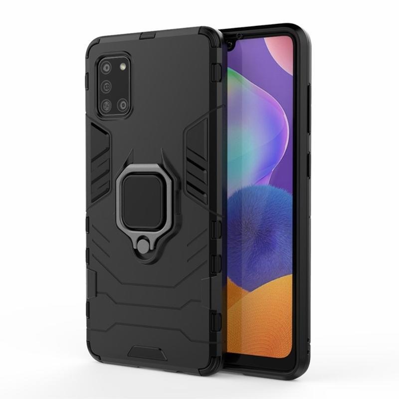 Guardy strapabíró hibrid tok ujjgyűrűvel a Samsung Galaxy A31 mobiltelefonhoz – fekete
