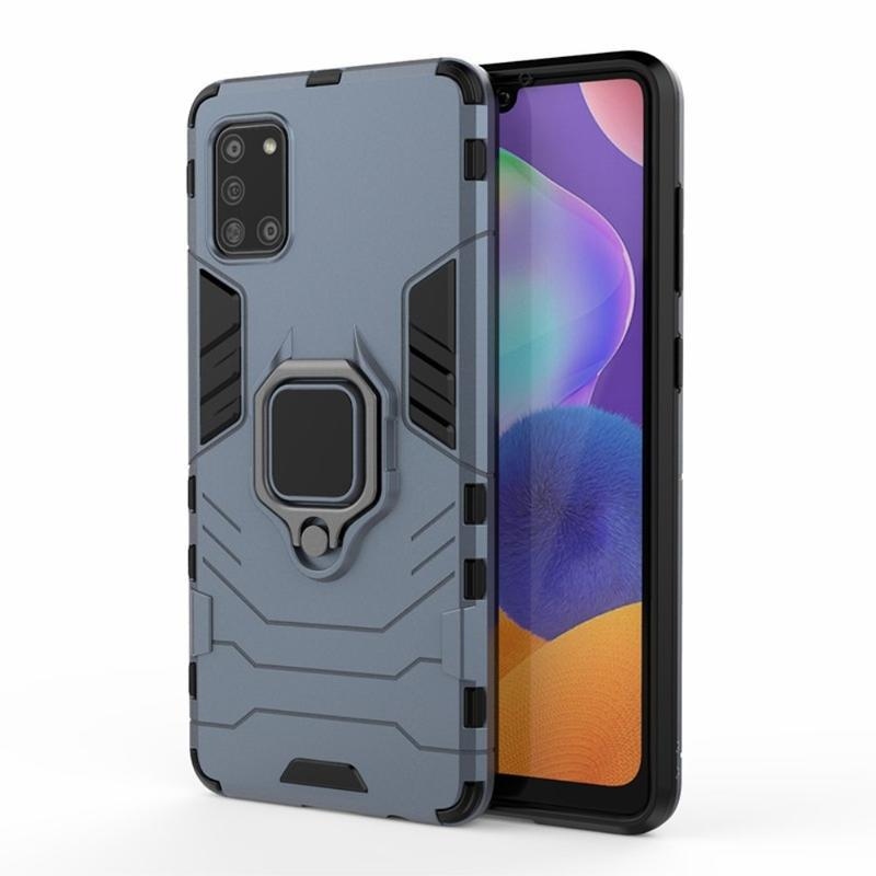 Guardy strapabíró hibrid tok ujjgyűrűvel a Samsung Galaxy A31 mobiltelefonhoz – kék