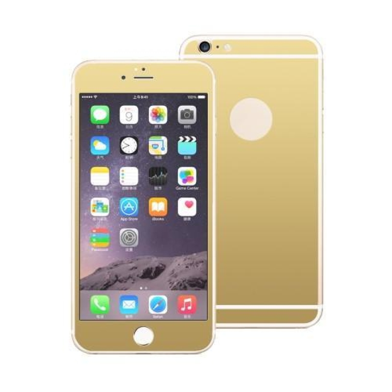 Elülső és hátsó edzett üvegből készült védőkészlet iPhone 6 Plus és 6s Plus készülékekre - arany színben