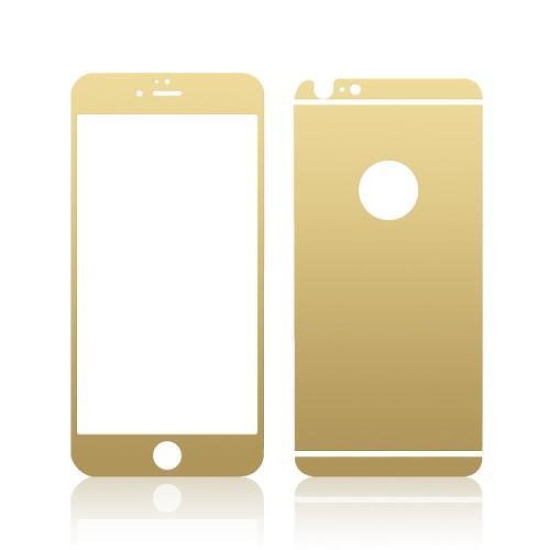 Elülső és hátsó edzett üvegből készült védőkészlet iPhone 6 Plus és 6s Plus készülékekre - arany színben