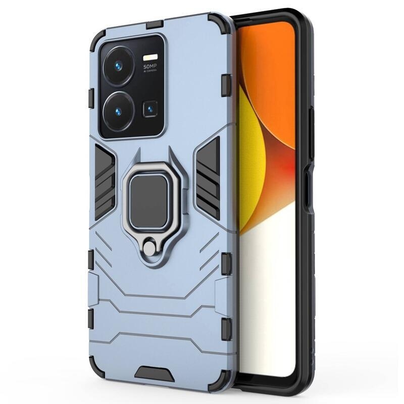 Guardy hibrid tartós borító ujjbeggyel a Vivo Y35 készülékhez - kék