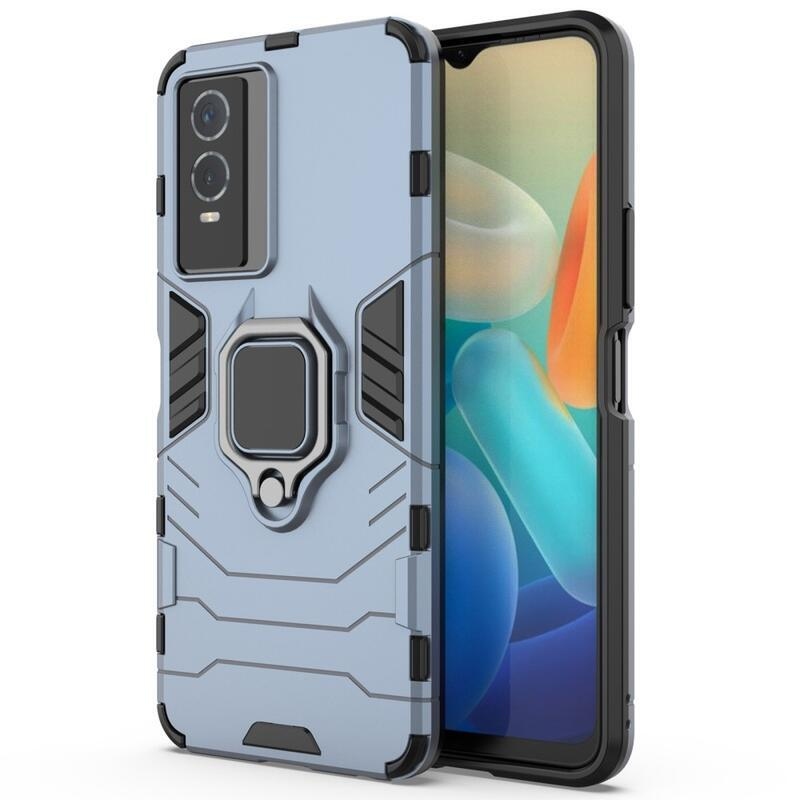 Guardy hibrid tartós borító ujjbeggyel a Vivo Y76 5G/Y76s készülékhez - kék