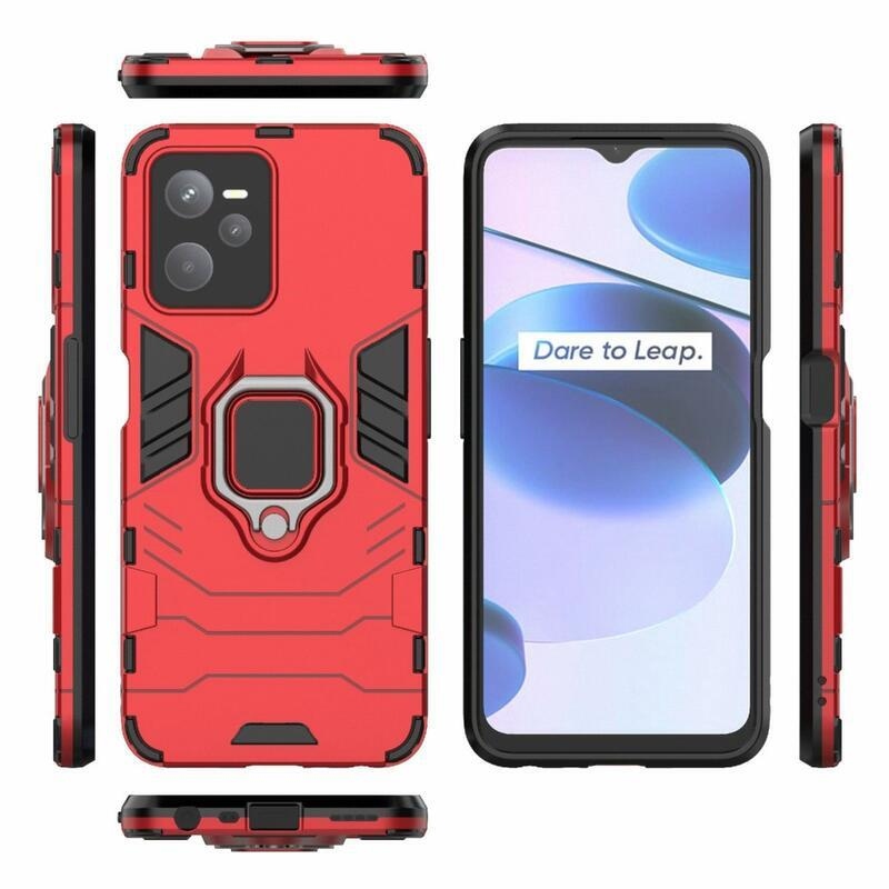 Guardy tartós hibrid mobiltelefon borító Realme C35 - piros