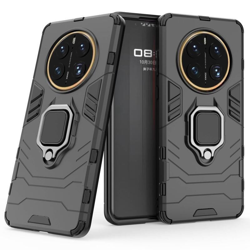 Guardy tartós hibrid borító ujjbeggyel a Huawei Mate 50 Pro-hoz - fekete