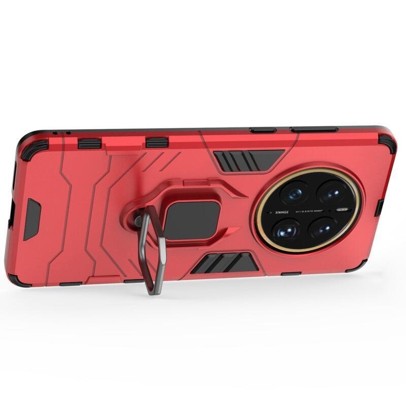 Guardy tartós hibrid borító ujjbeggyel a Huawei Mate 50 Pro-hoz - piros