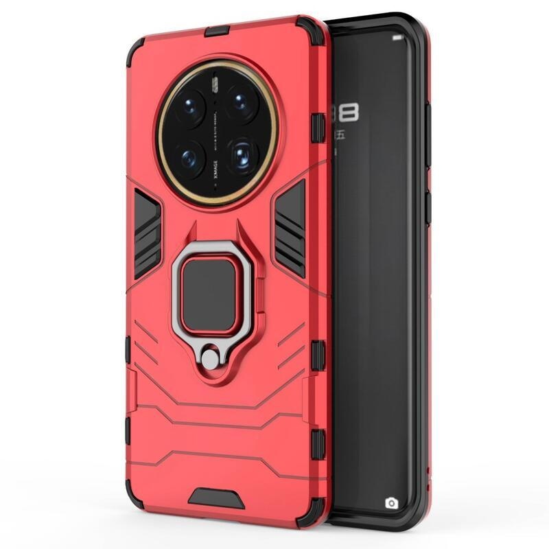 Guardy tartós hibrid borító ujjbeggyel a Huawei Mate 50 Pro-hoz - piros