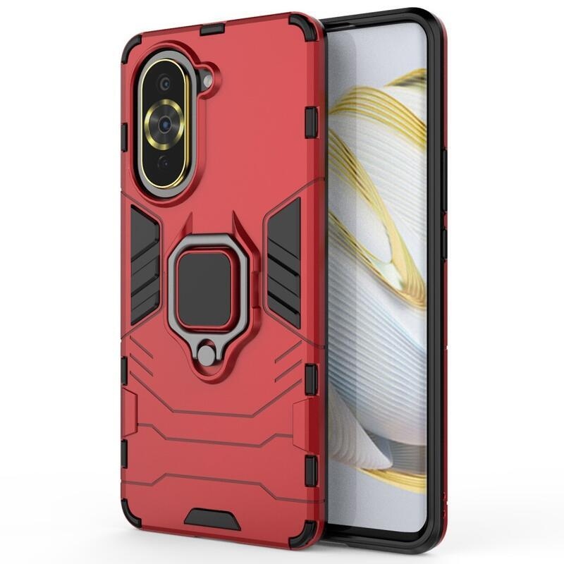 Guardy tartós hibrid borító ujjbeggyel a Huawei Nova 10 Pro-hoz - piros