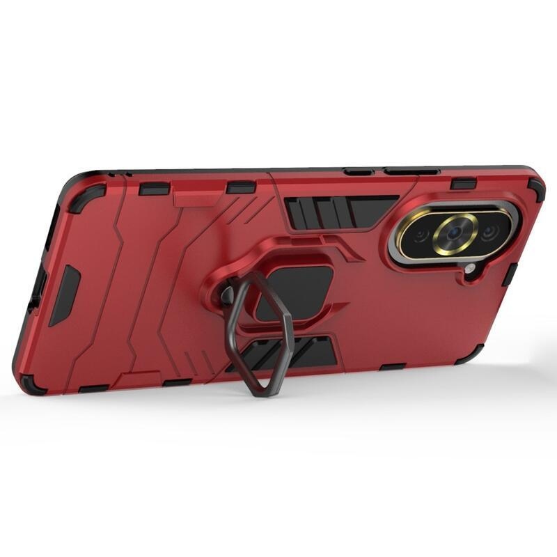 Guardy tartós hibrid borító ujjbeggyel a Huawei Nova 10 Pro-hoz - piros