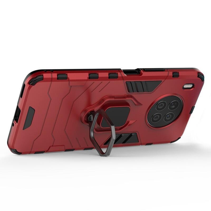 Guardy tartós hibrid borító ujjbeggyel Huawei Nova 8i/Honor 50 Lite készülékhez - piros