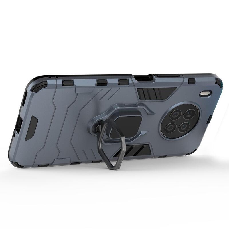 Guardy tartós hibrid borító ujjbeggyel Huawei Nova 8i/Honor 50 Lite készülékhez - sötétkék