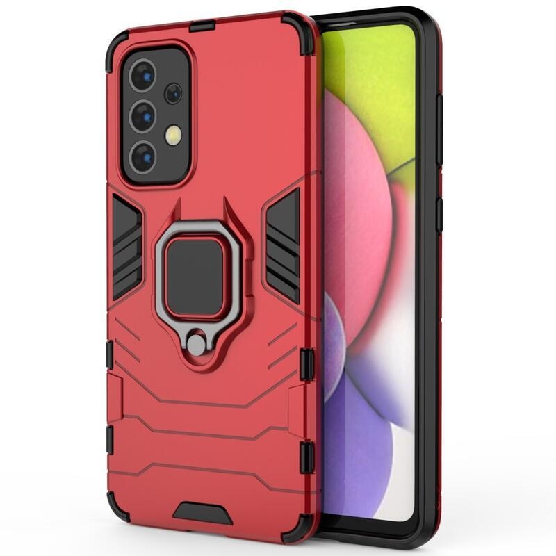 Guardy tartós hibrid borító ujjbeggyel Samsung Galaxy A33 5G készülékhez - piros