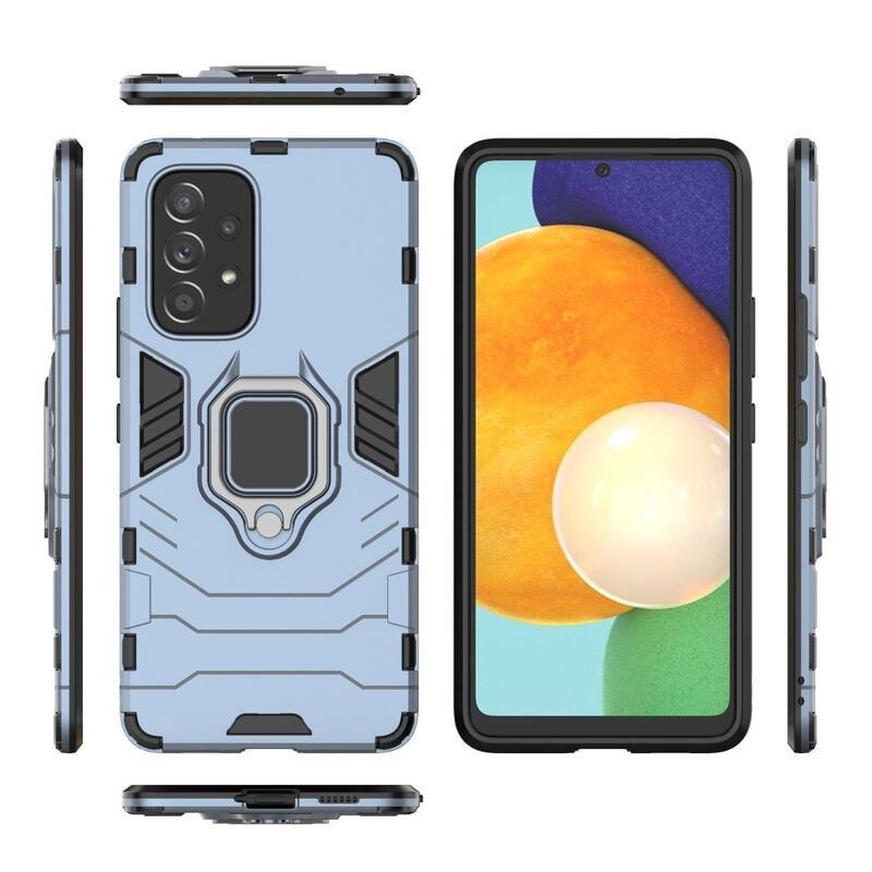 Guardy tartós hibrid borító ujjbeggyel Samsung Galaxy A53 5G készülékhez - kék