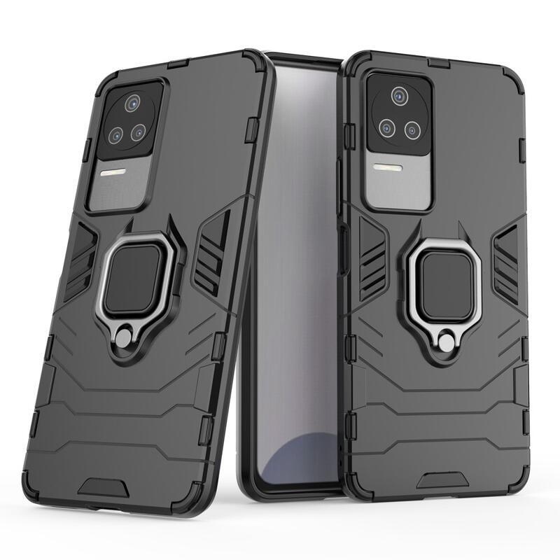 Guardy tartós hibrid borító ujjbeggyel a Xiaomi Poco F4 5G-hez - fekete