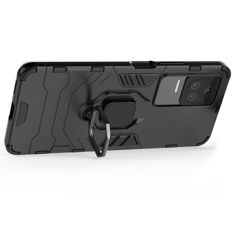 Guardy tartós hibrid borító ujjbeggyel a Xiaomi Poco F4 5G-hez - fekete