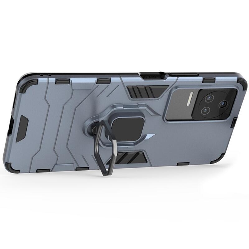 Guardy tartós hibrid borító ujjbeggyel a Xiaomi Poco F4 5G-hez - kék