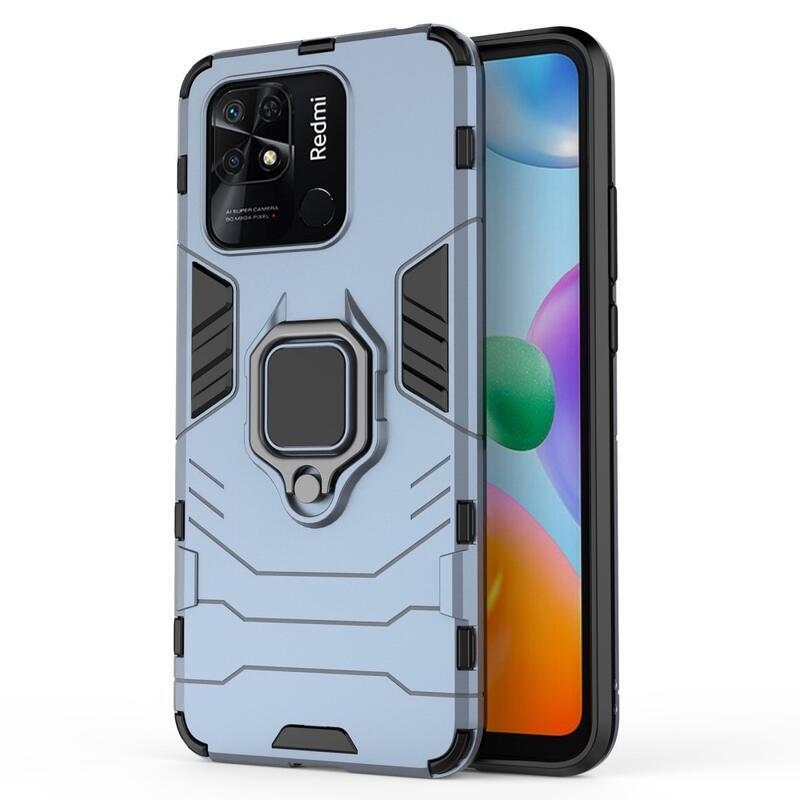 Guardy tartós hibrid borító ujjbeggyel Xiaomi Redmi 10C-hez - kék