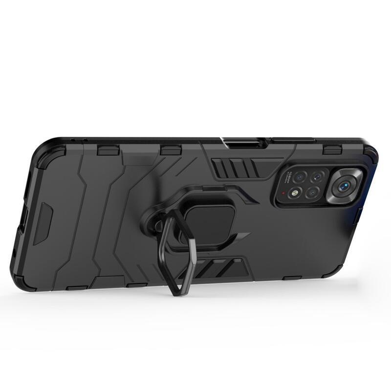 Guardy tartós hibrid borító ujjbeggyel a Xiaomi Redmi Note 11 4G/Note 11S 4G készülékhez - fekete