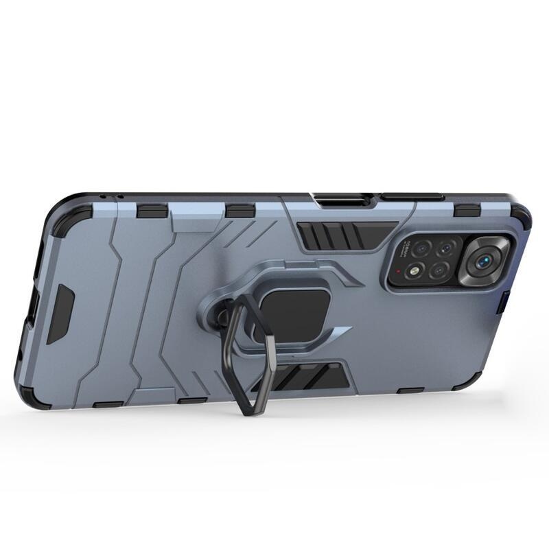 Guardy tartós hibrid borító ujjbeggyel a Xiaomi Redmi Note 11 4G/Note 11S 4G készülékhez - kék