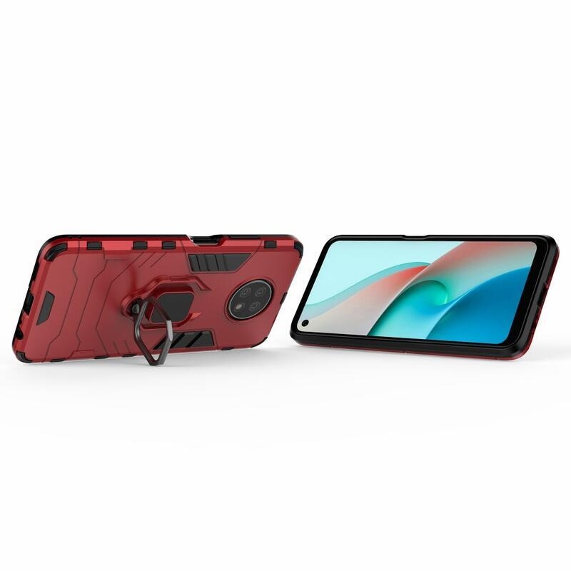 Guardy tartós hibrid borító ujjbeggyel a Xiaomi Redmi Note 9T 5G-hez - piros