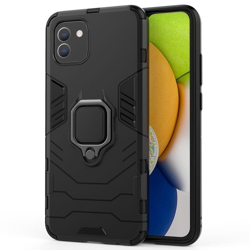 Guardy tartós hibrid borító ujjbeggyel Samsung Galaxy A03-hoz - fekete