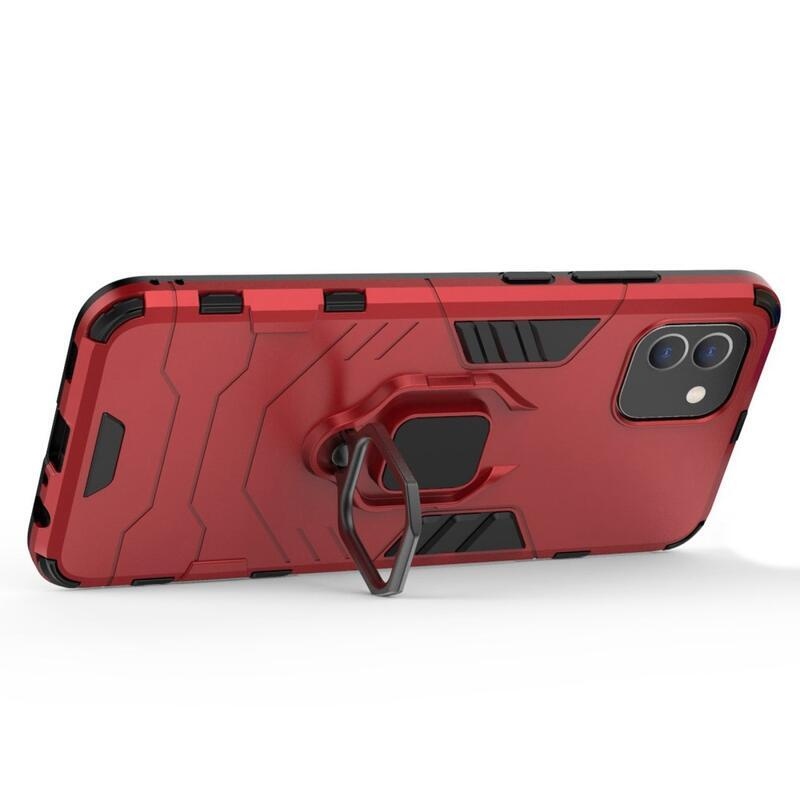 Guardy tartós hibrid borító ujjbeggyel Samsung Galaxy A03-hoz - piros