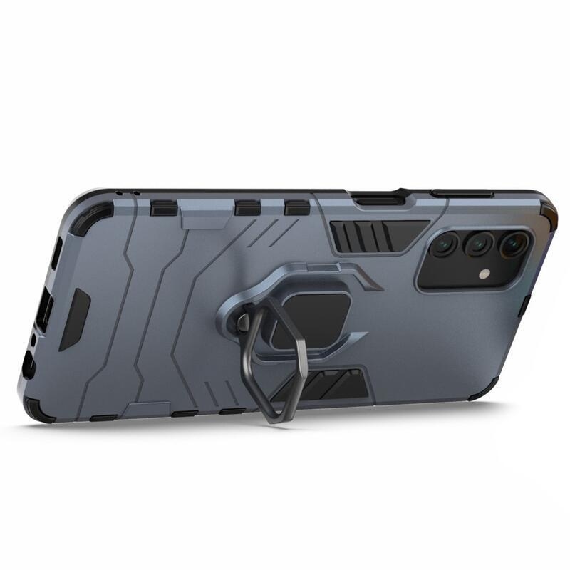 Guardy tartós hibrid borító ujjbeggyel Samsung Galaxy A13 4G készülékhez - sötétkék